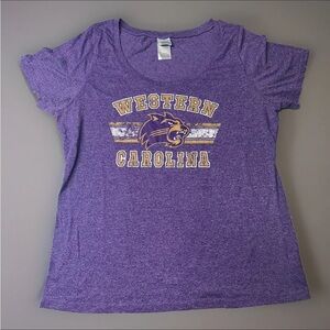 Women’s XXL Western Carolina Catamounts Creative Apparel Shirt Purple Gold